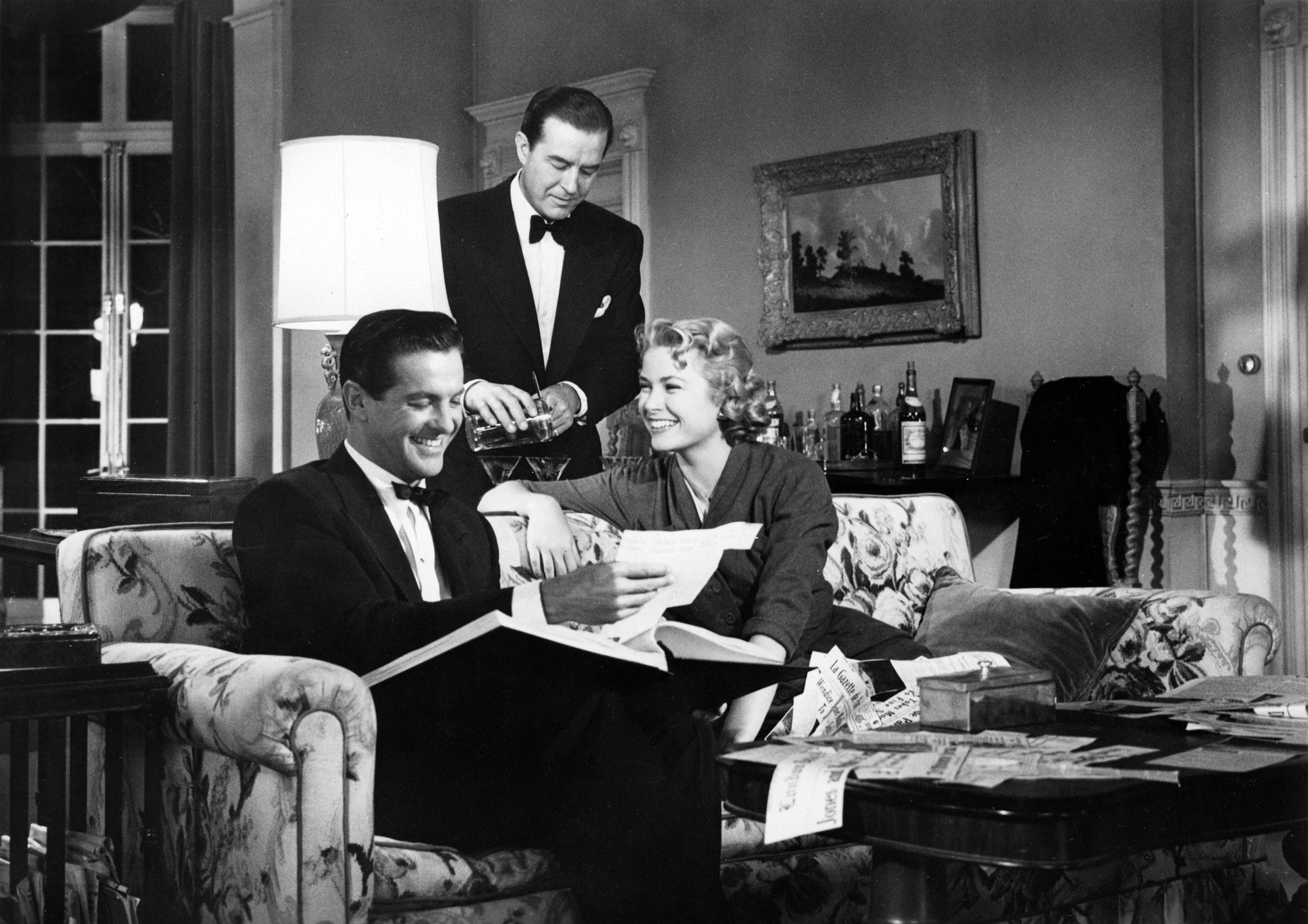 Still of Grace Kelly, Ray Milland, Robert Cummings and Anthony Dawson in Dial M for Murder (1954)