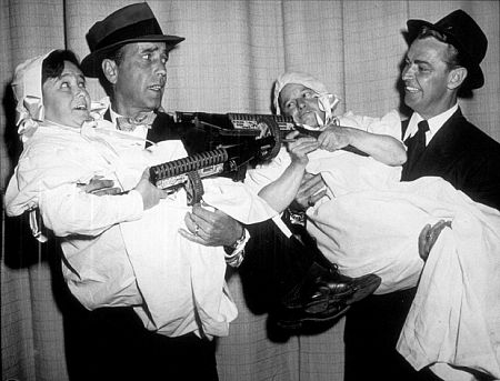 Humphrey Bogart and Alan Ladd, circa 1944.