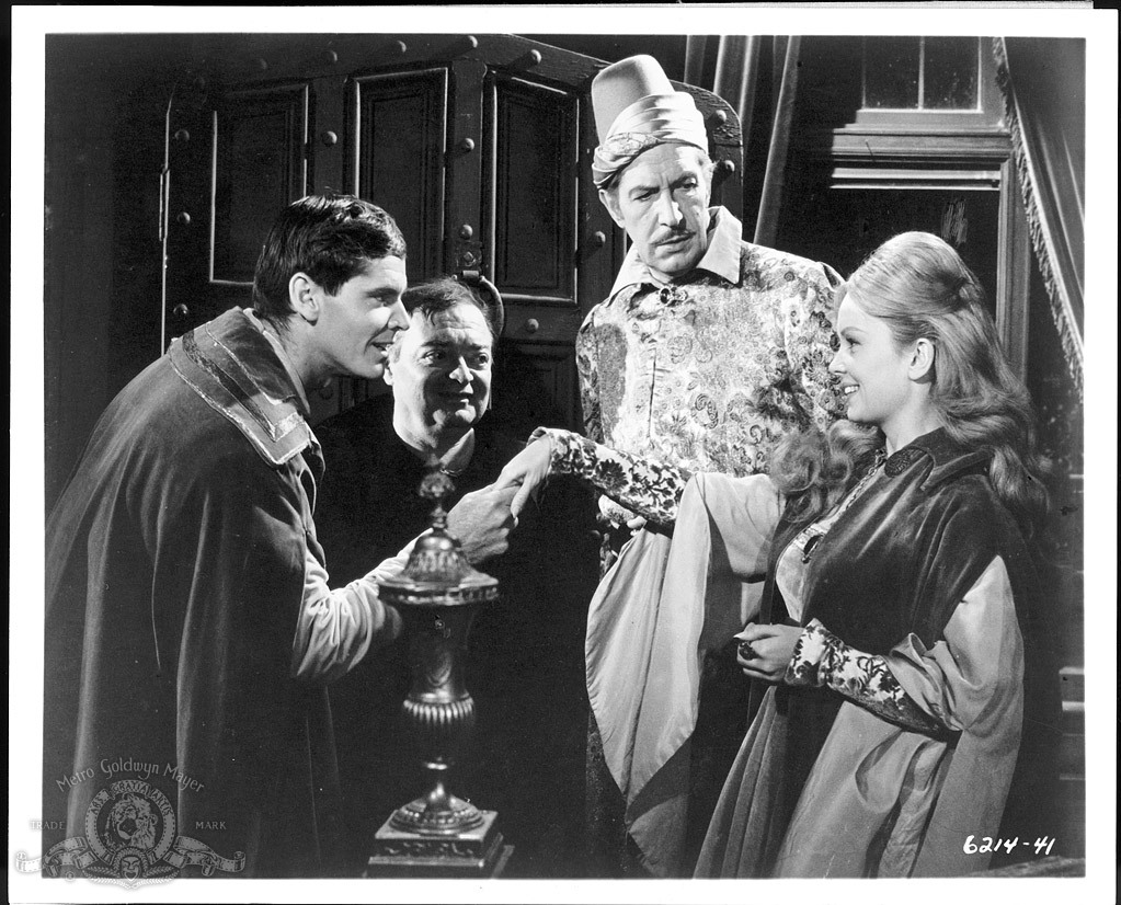 Still of Peter Lorre, Jack Nicholson, Vincent Price and Olive Sturgess in The Raven (1963)