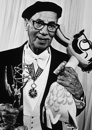 Groucho Marx holding his Emmy award, 1977. Vintage silver gelatin, 13x8.5, mounted on 20x16 archival board, signed. $900 © 1978 Ulvis Alberts MPTV