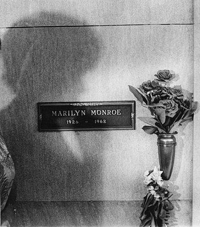 The shadow upon Marilyn Monroe's gravesite.