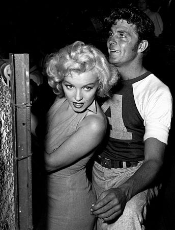 Marilyn Monroe & Dale Robertson at Hollywood Enterainers Baseball Game, c. 1952.