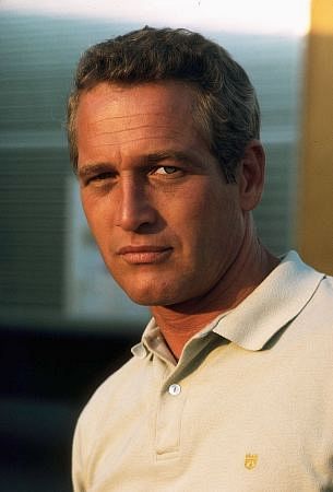 Paul Newman on the set of 