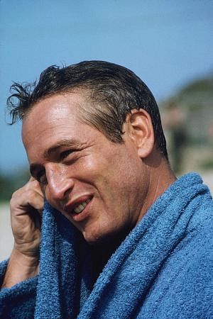 Paul Newman on the set of 