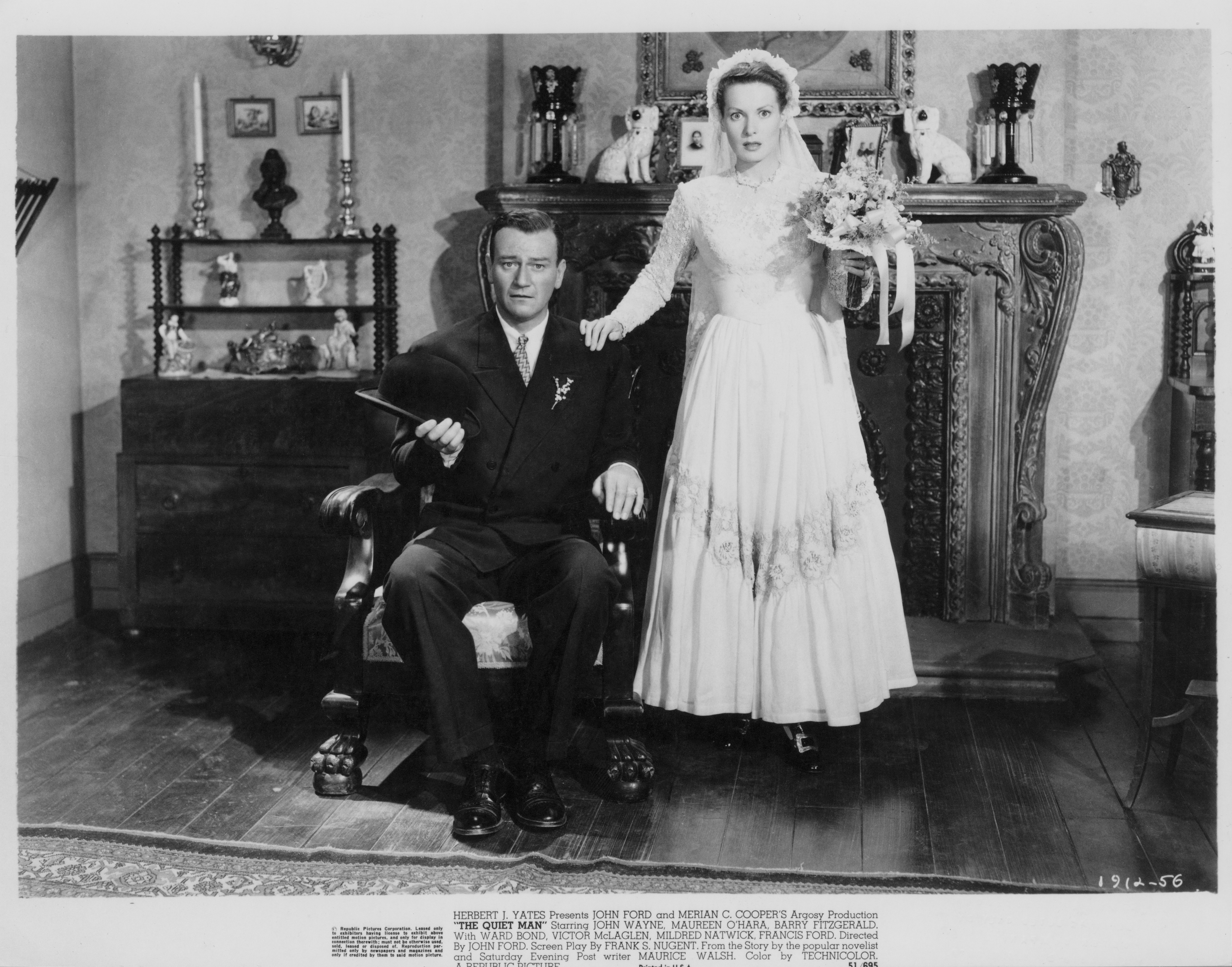 Still of Maureen O'Hara and John Wayne in The Quiet Man (1952)