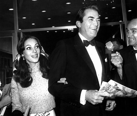Gregory Peck and his wife Veronique Passani January 1967