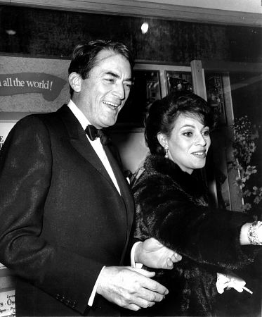 Gregory Peck and his wife Veronique Passani March 1965