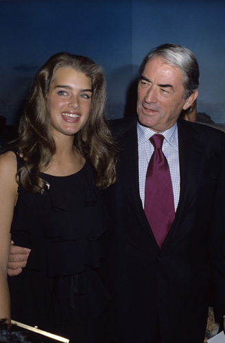 Brooke Shields and Gregory Peck at the premiere of 