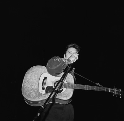 Elvis Presley performing in Tupelo, Mississippi