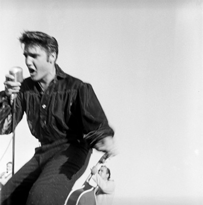 Elvis Presley performing in Tupelo, Mississippi