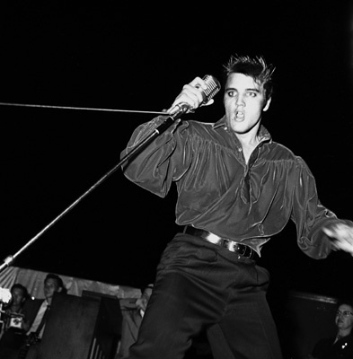 Elvis Presley performing in Tupelo, Mississippi