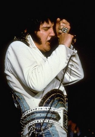 Elvis Presley in concert, 1977.