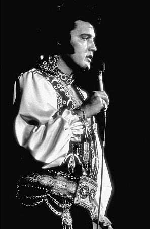 Elvis Presley performing at the Nausau Coliseum, 7/19/75.