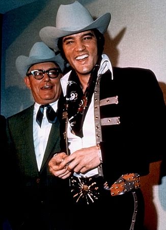 Elvis Presley and Colonel Tom Parker, circa 1969.