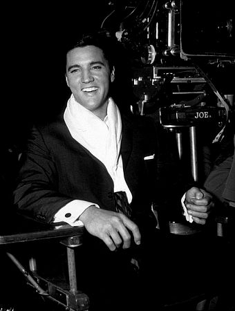 Elvis Presley on the set of 