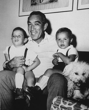 Anthony Quinn & his sons Daniele & Francesco, c. 1966.