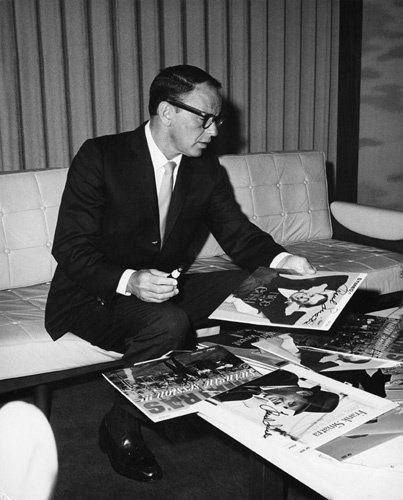 Frank Sinatra signing albums circa 1960s