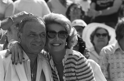 Frank Sinatra and Barbara Marx at a Los Angeles Dodgers World Series game