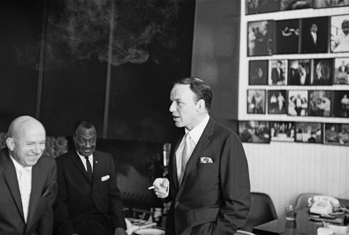 Jimmy Van Heusen, Will Mastin and Frank Sinatra at Sammy Davis Jr.'s wedding to May Britt 11-13-1960