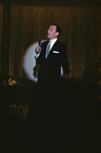 Frank Sinatra performing at the Sands Hotel in Las Vegas