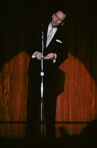 Frank Sinatra performing at the Sands Hotel in Las Vegas