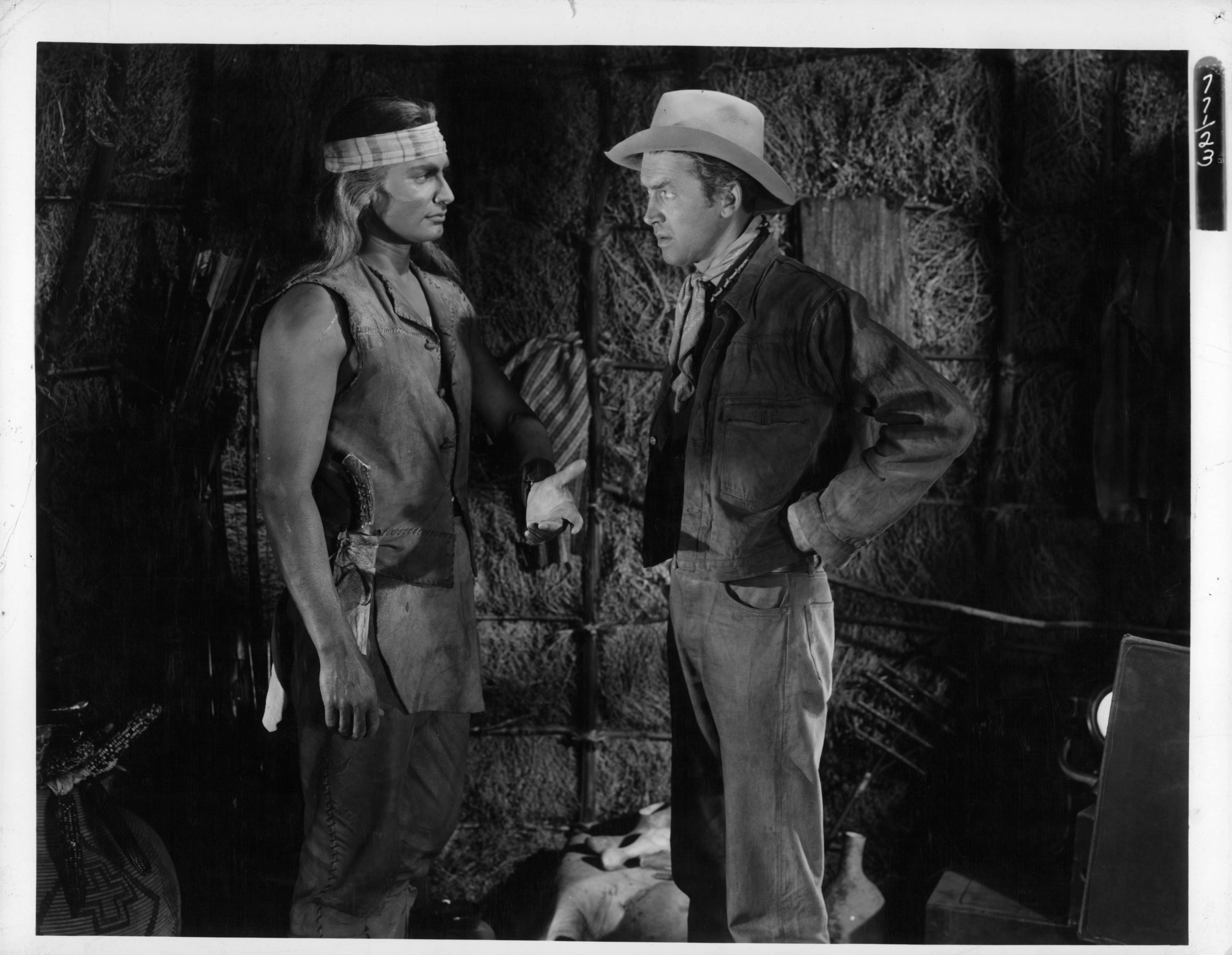 Still of James Stewart and Jeff Chandler in Broken Arrow (1950)