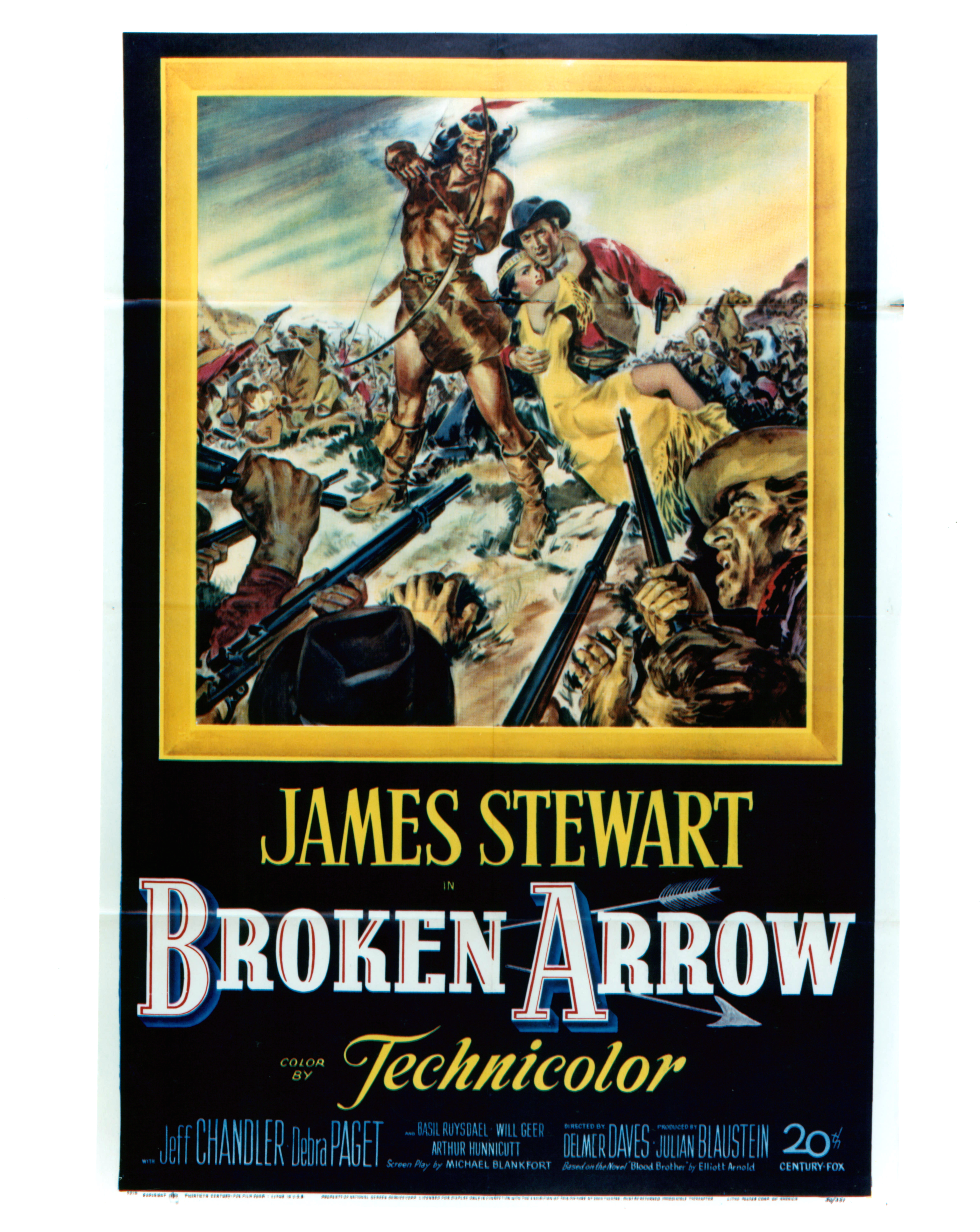 Still of James Stewart, Jeff Chandler and Debra Paget in Broken Arrow (1950)