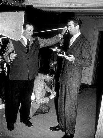 James Stewart on the set of 