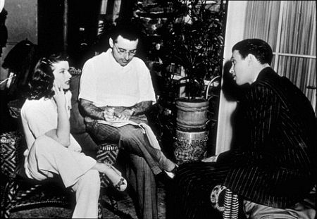 722-1000 Katharine Hepburn, Dir. George Cukor, James Stewart on the set of 