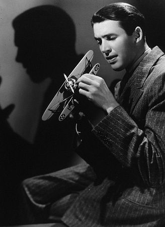 James Stewart holding a model airplane, 1936. Vintage silver gelatin, 14x11, estate stamped. $1200 © 1978 Ted Allan MPTV