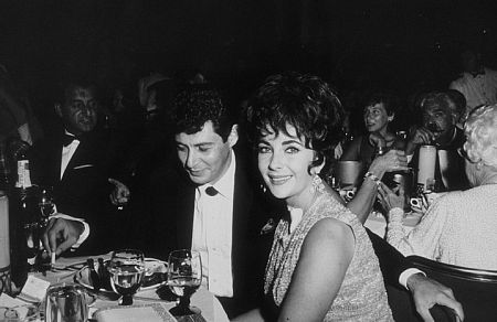 Eddie Fisher, Elizabeth Taylor and Danny Thomas at a party thrown by Eddie Fisher at the Coconut Grove C. 1960