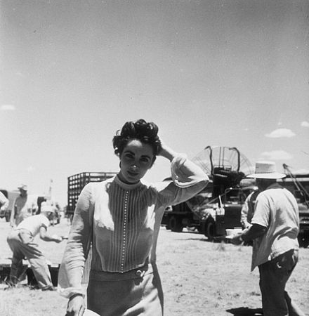 Elizabeth Taylor on location for 