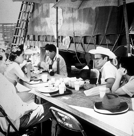 James Dean, Elizabeth Taylor, and Rock Hudson on location for 