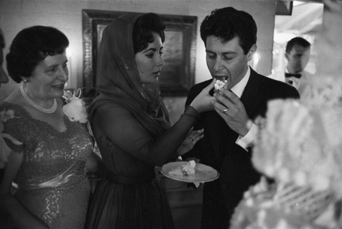 Elizabeth Taylor and Eddie Fisher on their wedding day in Las Vegas