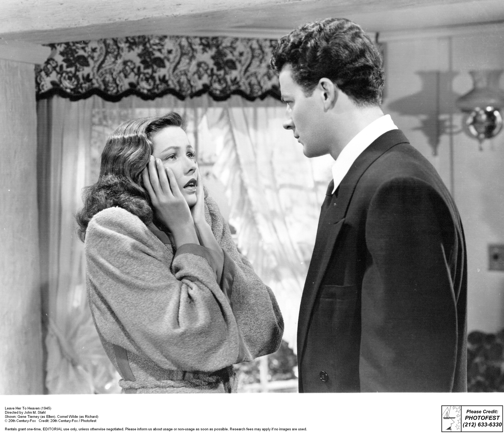 Still of Gene Tierney and Cornel Wilde in Leave Her to Heaven (1945)