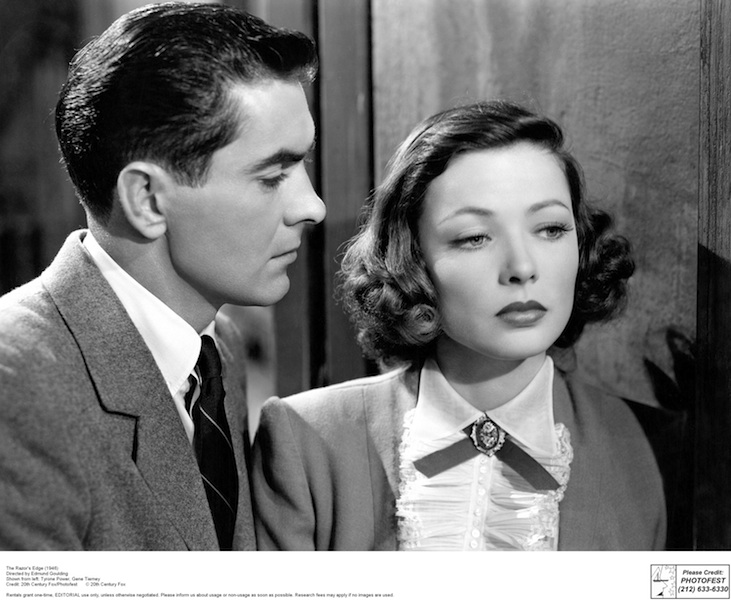Still of Tyrone Power and Gene Tierney in The Razor's Edge (1946)