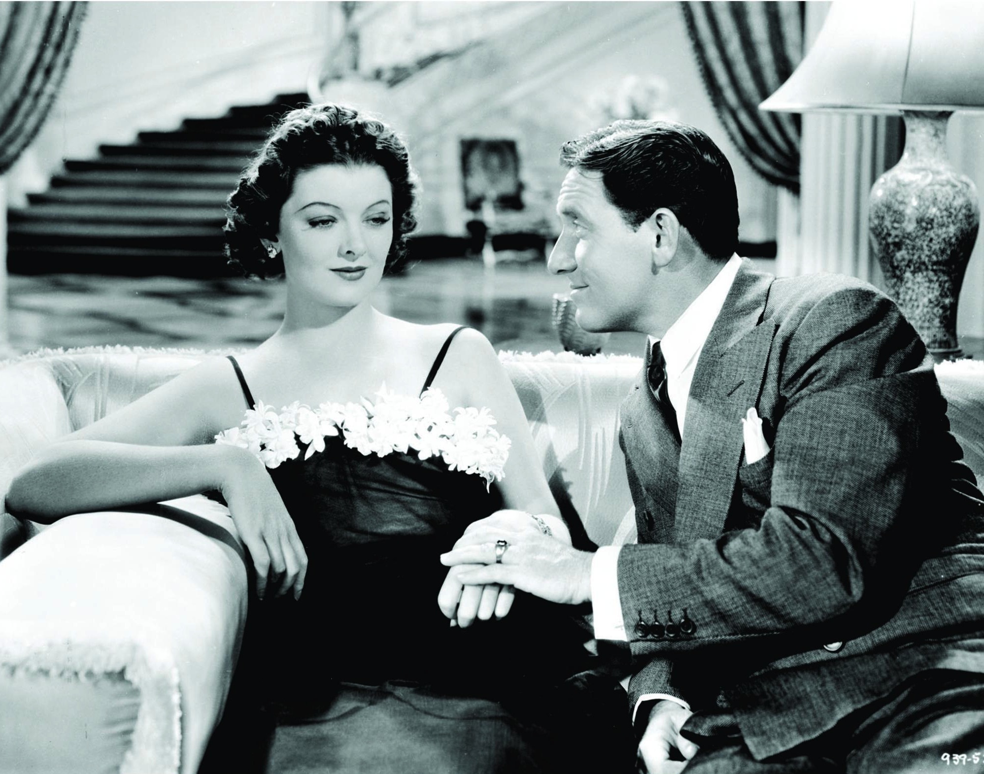 Still of Spencer Tracy and Myrna Loy in Libeled Lady (1936)