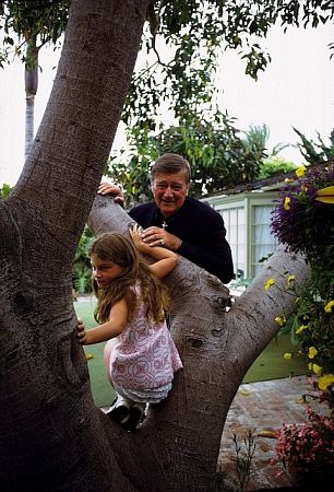 John Wayne and his daughter, Marissa, at home, 1972.