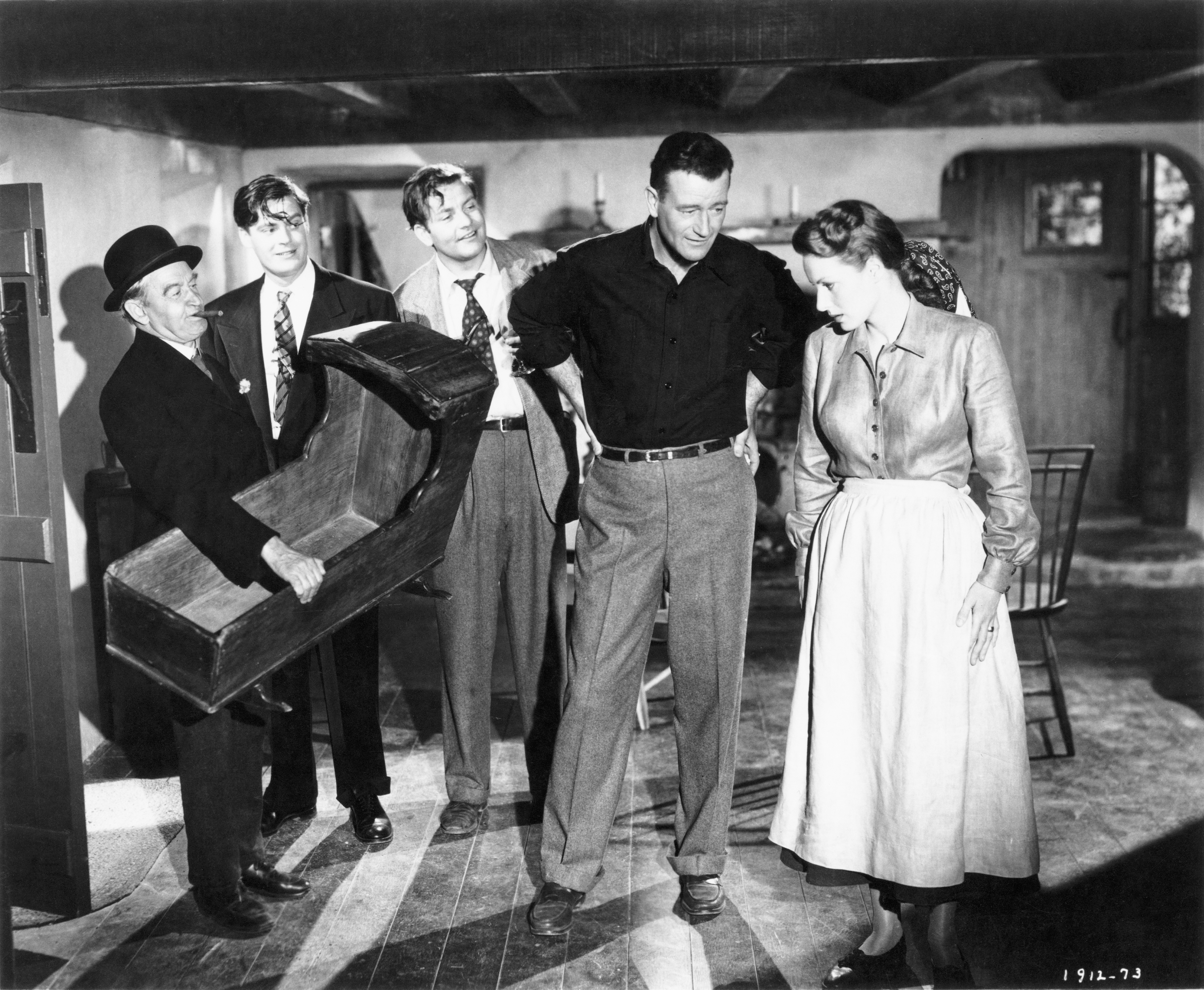 Still of Maureen O'Hara, John Wayne and Barry Fitzgerald in The Quiet Man (1952)