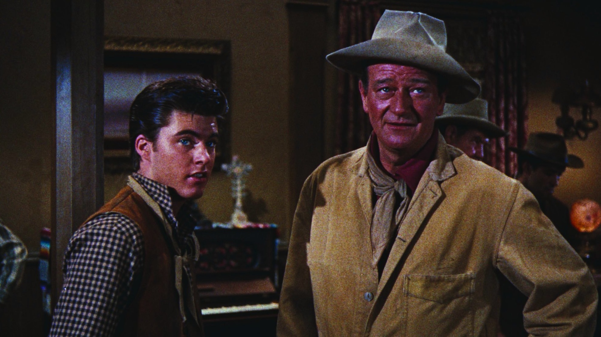 Still of John Wayne and Ricky Nelson in Rio Bravo (1959)