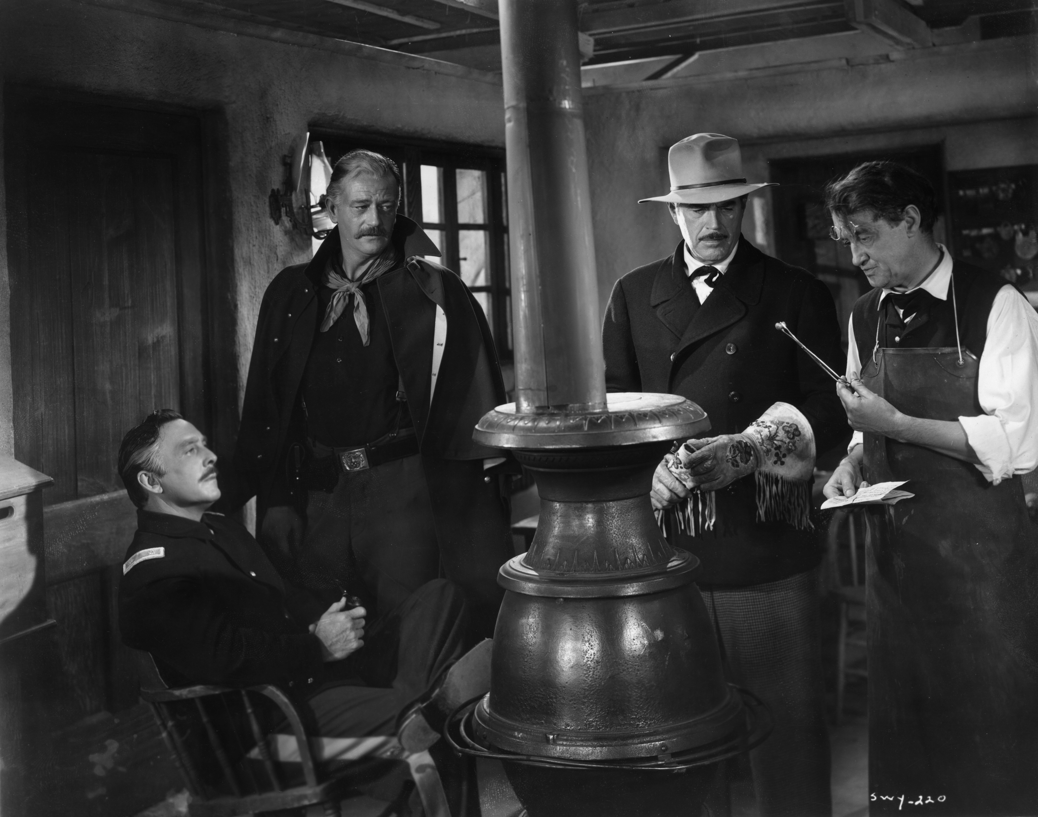 Still of John Wayne, George O'Brien and Harry Woods in She Wore a Yellow Ribbon (1949)