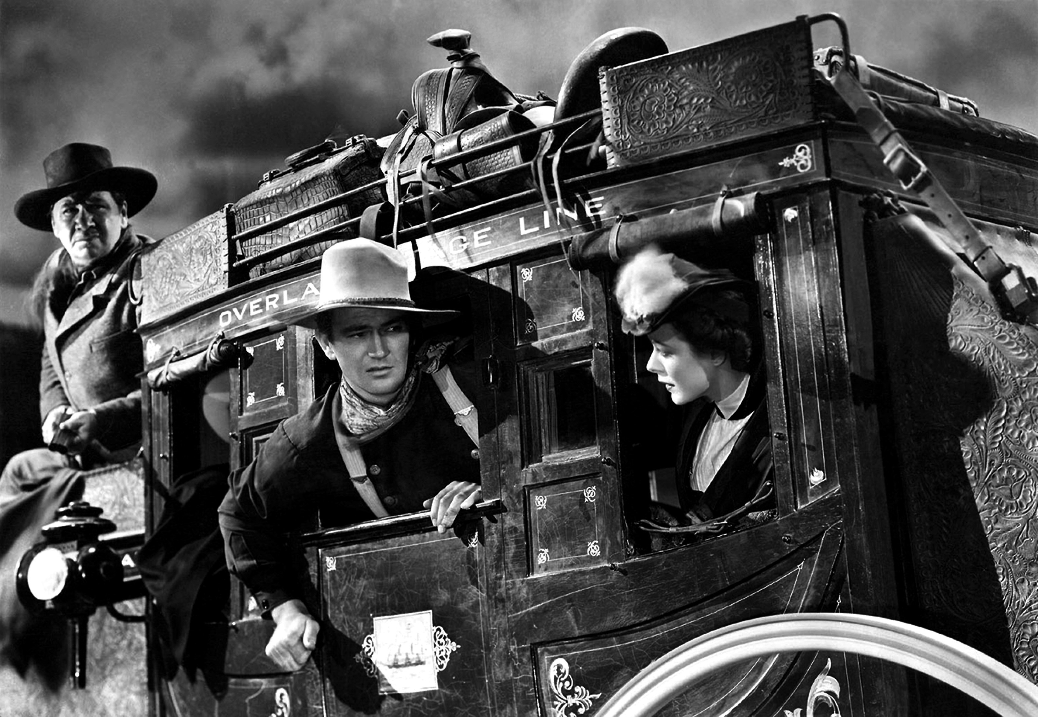 Still of John Wayne, George Bancroft and Louise Platt in Stagecoach (1939)
