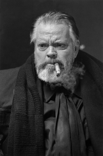 Orson Welles at the Orson Welles Cinema in Cambridge, MA (in the Boston area for the American premiere of his movie, 
