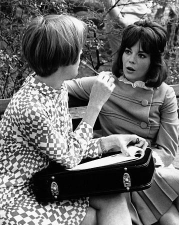 Natalie Wood in Central Park with Food Columnist Johna Blinn, 1966.