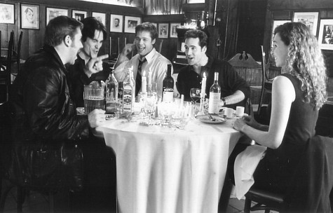 Still of Brad Pitt, Minnie Driver, Jason Patric, Billy Crudup and Ron Eldard in Pragaro virtuves vaikezai (1996)