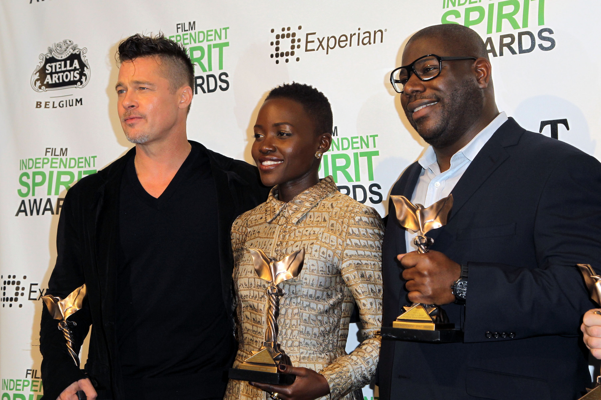 Brad Pitt, Lupita Nyong'o and Steve McQueen