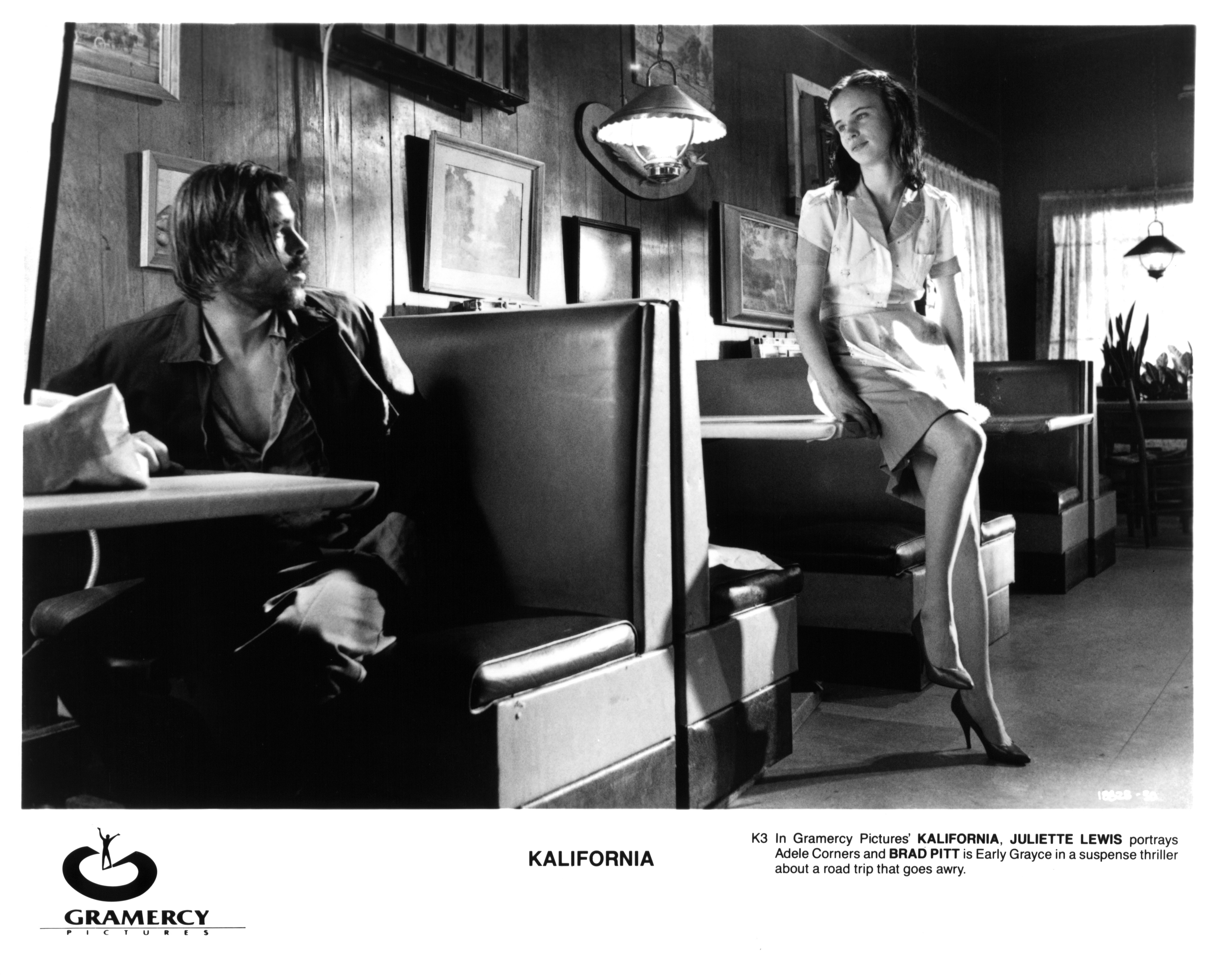 Still of Brad Pitt and Juliette Lewis in Kalifornia (1993)