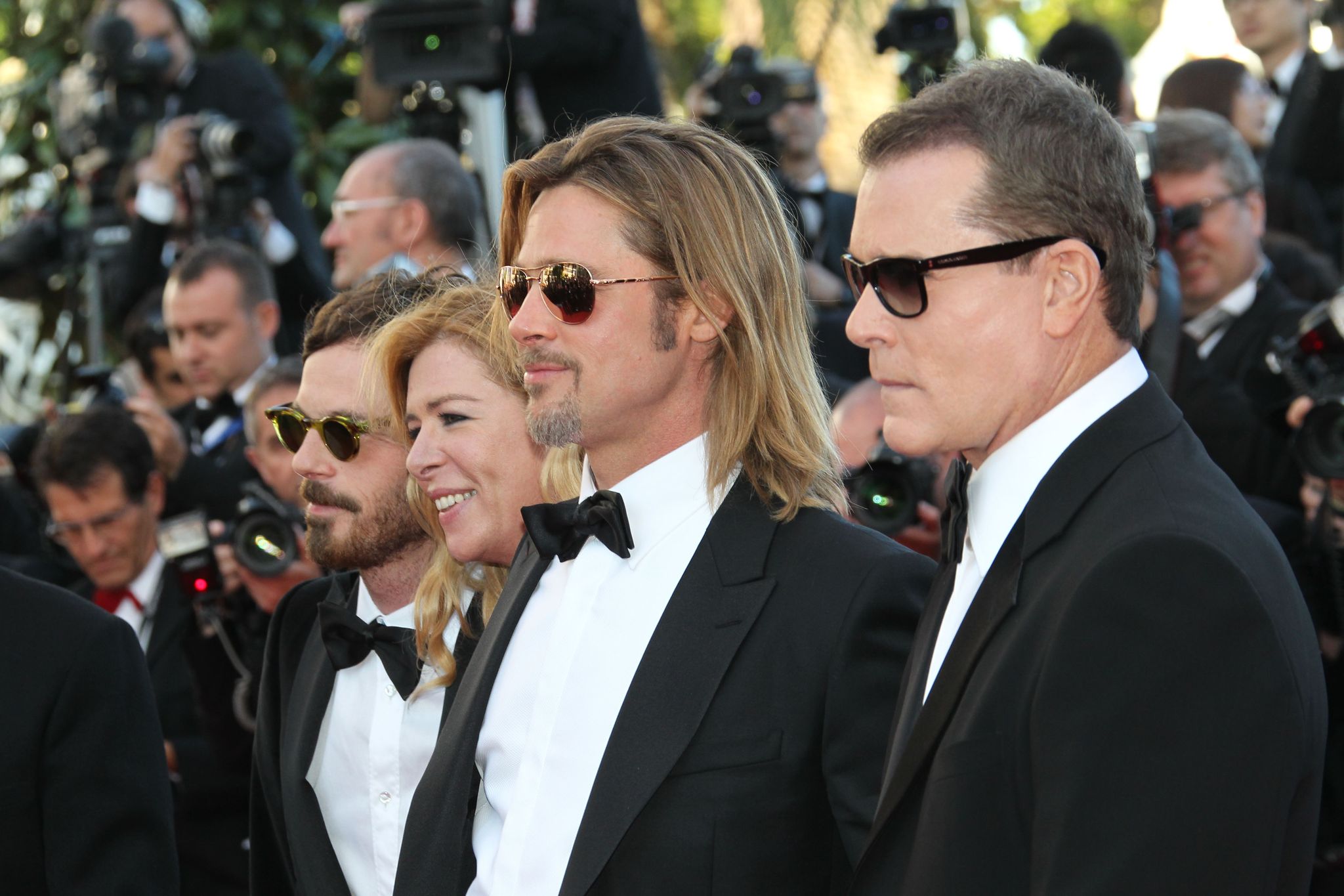 Brad Pitt, Ray Liotta, Dede Gardner and Scoot McNairy at event of Kazino apiplesimas (2012)