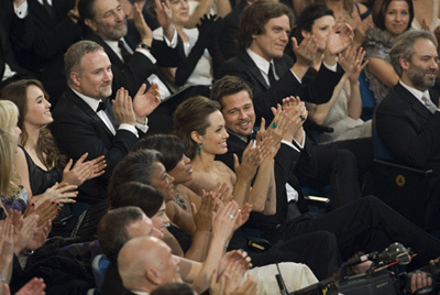 Oscar® nominees Angelina Jolie (left) and Brad Pitt during the live ABC Telecast of the 81st Annual Academy Awards® from the Kodak Theatre, in Hollywood, CA Sunday, February 22, 2009.