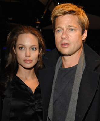 Brad Pitt and Angelina Jolie at event of God Grew Tired of Us: The Story of Lost Boys of Sudan (2006)